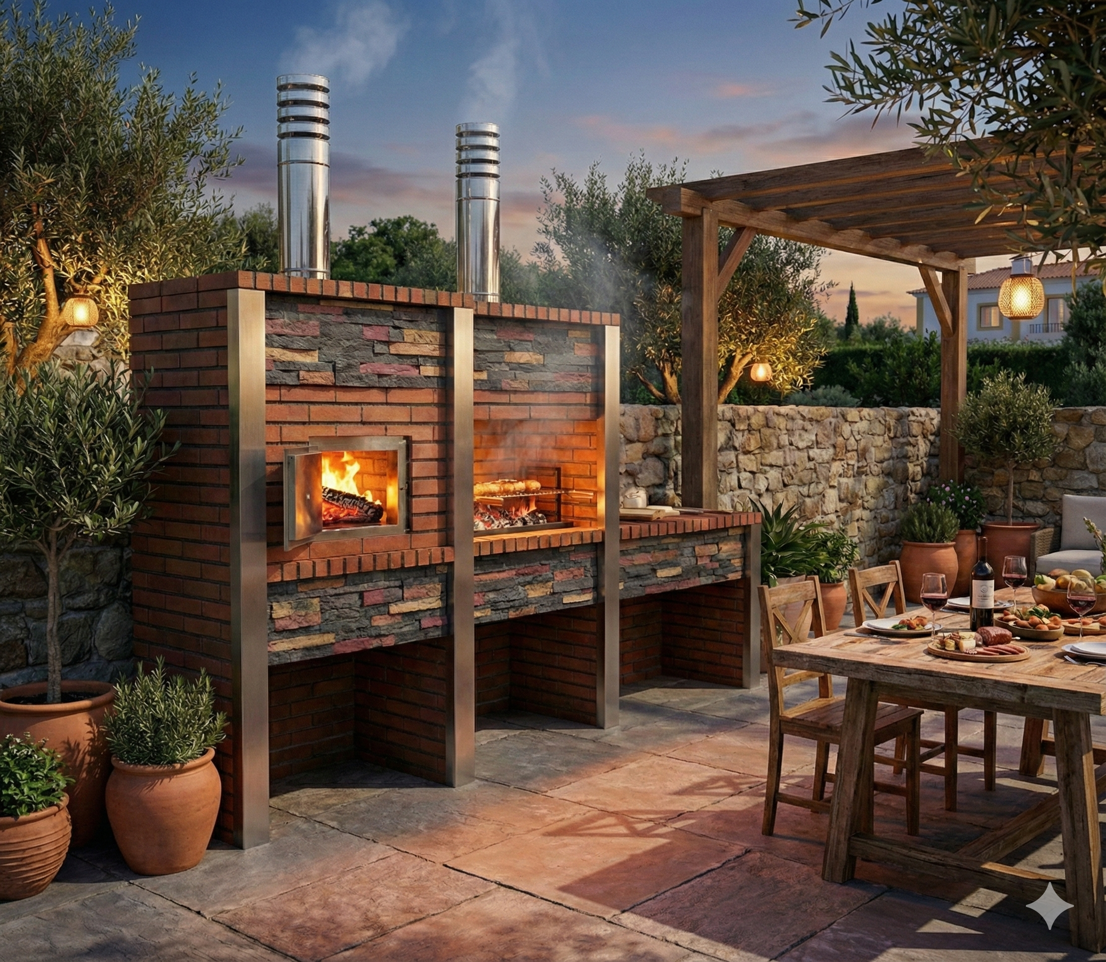 Barbecue en Pierre Reconstituée – Avec Four & Évier