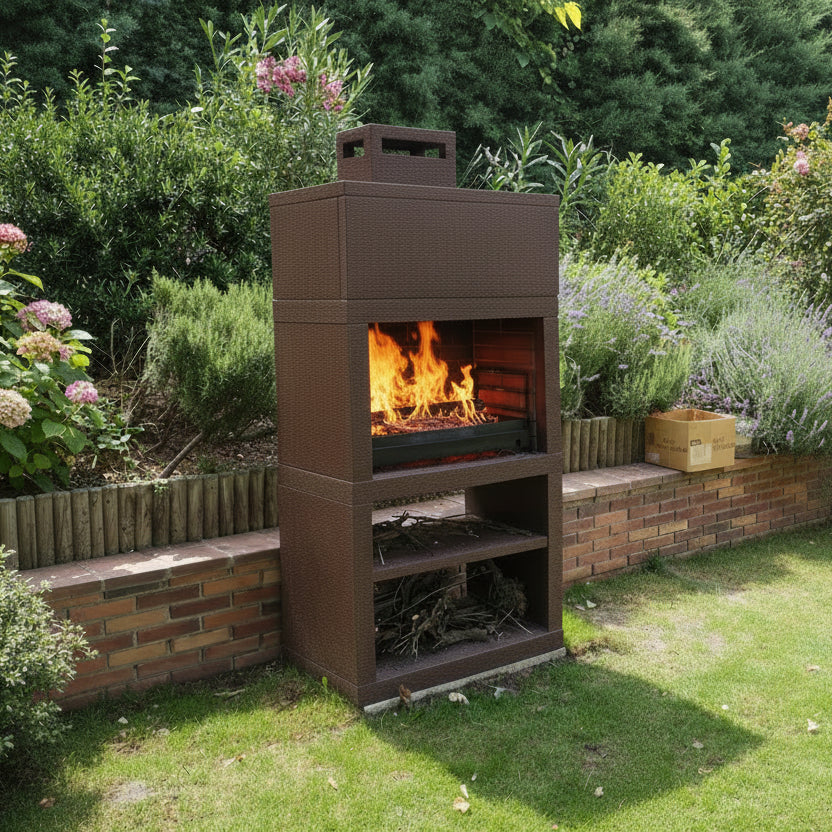 Linea 25 – Barbecue moderne design (4 coloris) avec grilloir acier 80 cm inclus