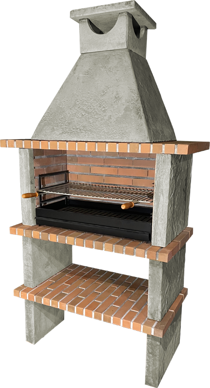 Terra 25 – Barbecue en pierre reconstituée avec grilloir 80 cm (inox en option)