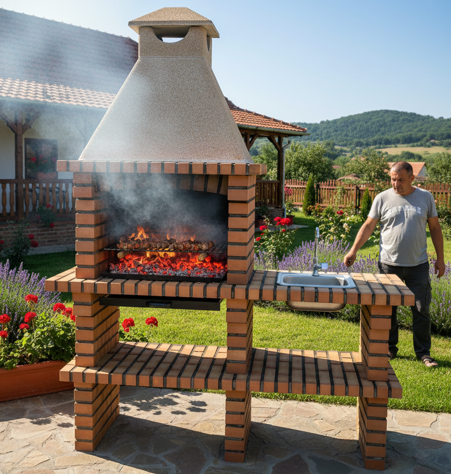 Barbecue en Brique TerraCotto 141 – Avec Module Évier Indépendant