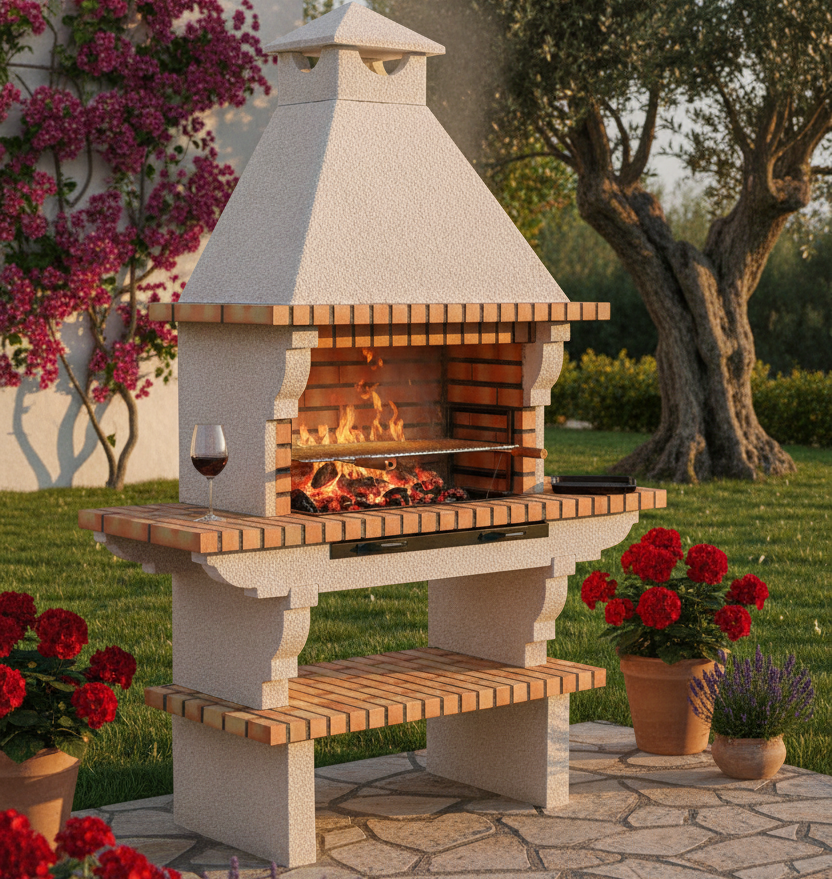 Barbacoa de Piedra y Ladrillo TerraCotto 114 – Modelo Grande Tradicional