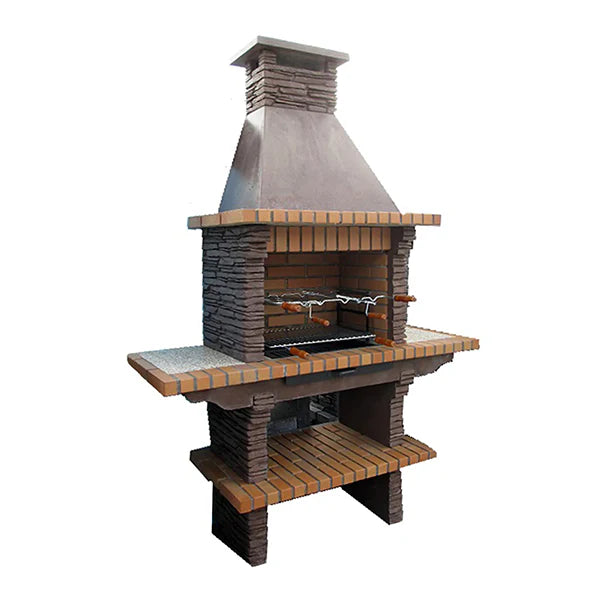 Barbacoa RIVIERA 402 – Piedra reconstituida, chimenea, leña/carbón