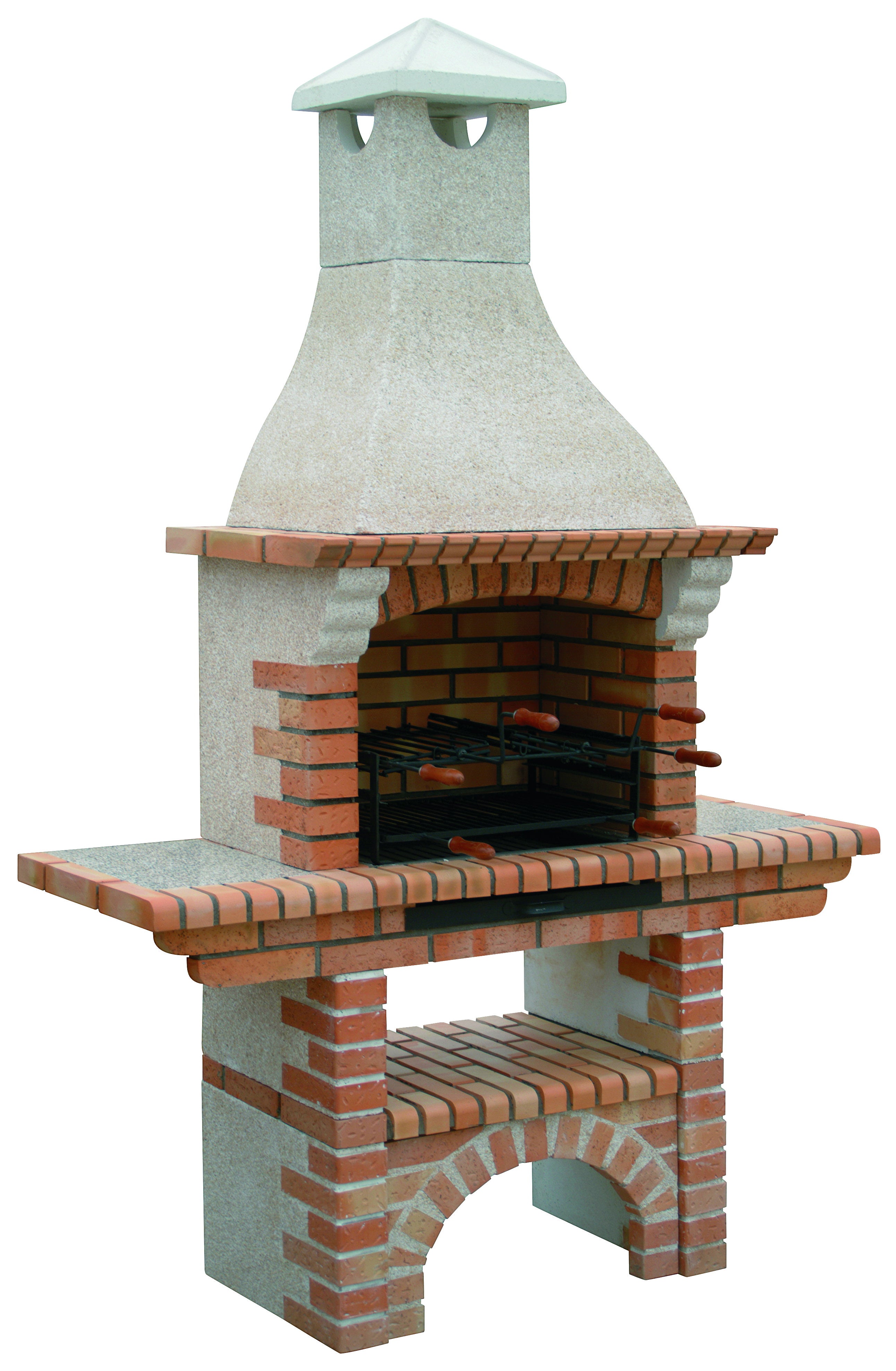 Calabria 207 – Barbacoa tradicional de ladrillo y piedra reconstituida – asador 60 cm