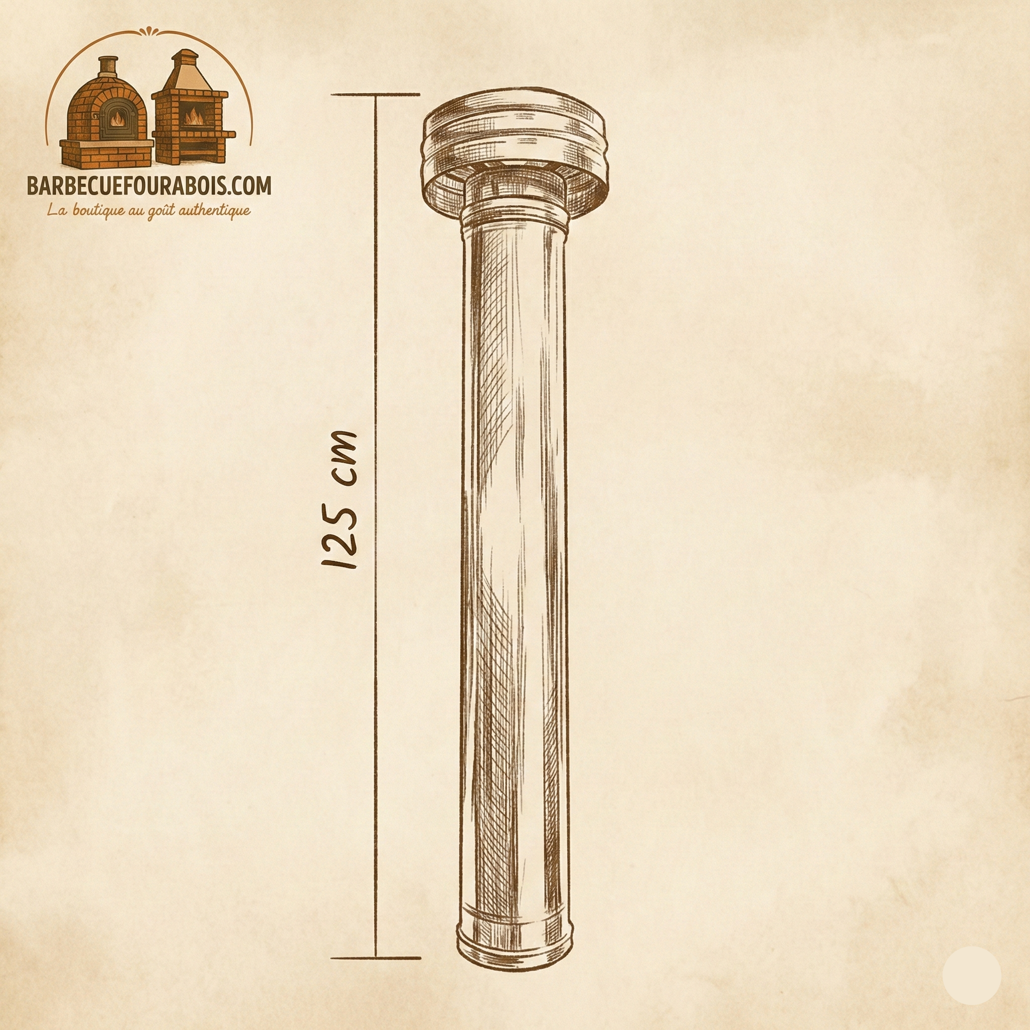 Pack cheminée + chapeau – Ø140 inox (standard) ou Ø190 inox isolé