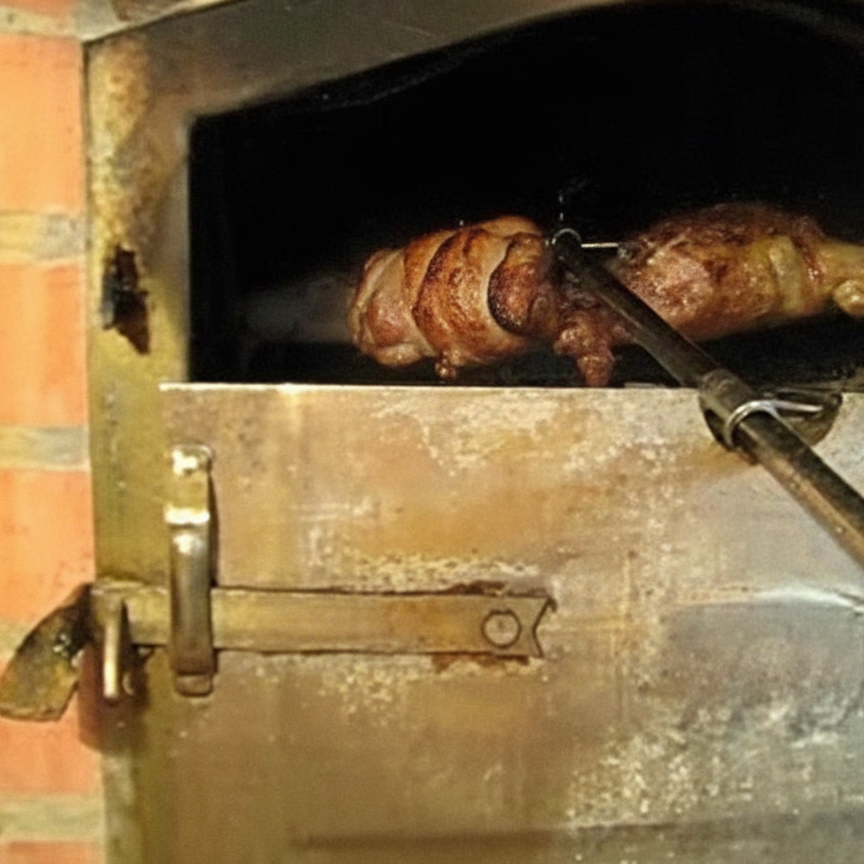 Tournebroche pour four à bois – 90/100/110/120 cm (Achat seul ou avec four)