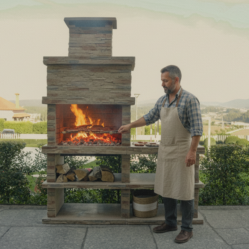 Barbecue Rocca 461 – Pierre Reconstituée avec Module Latéral