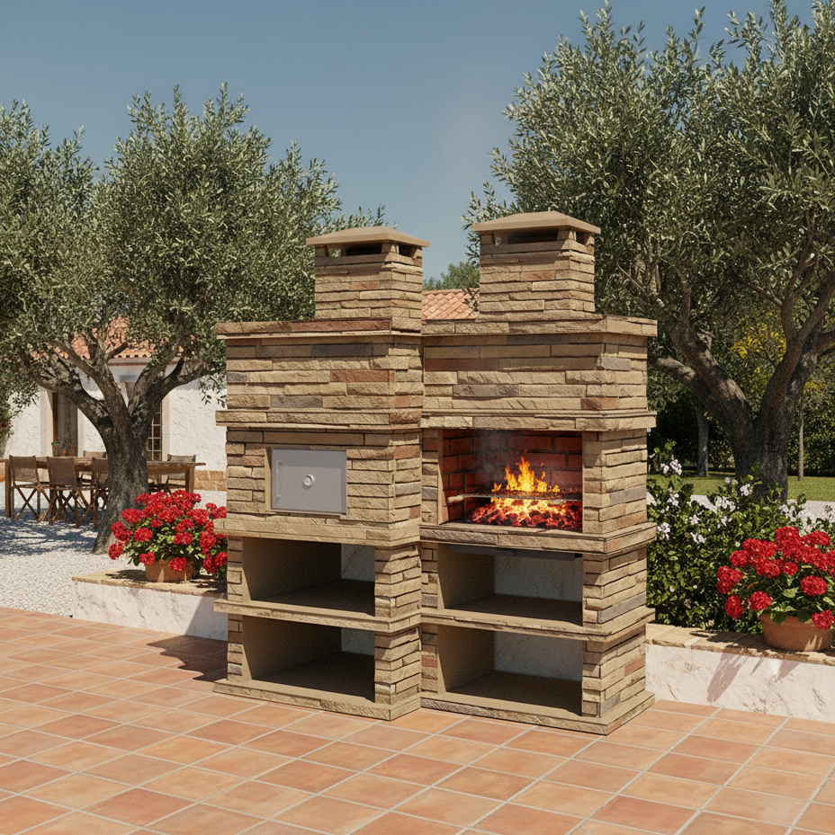 Rocca Four 463 – Barbecue en Pierre avec Four à Bois