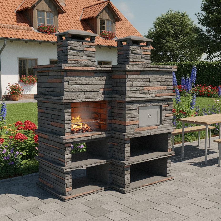 Rocca Four 463 – Barbecue en Pierre avec Four à Bois