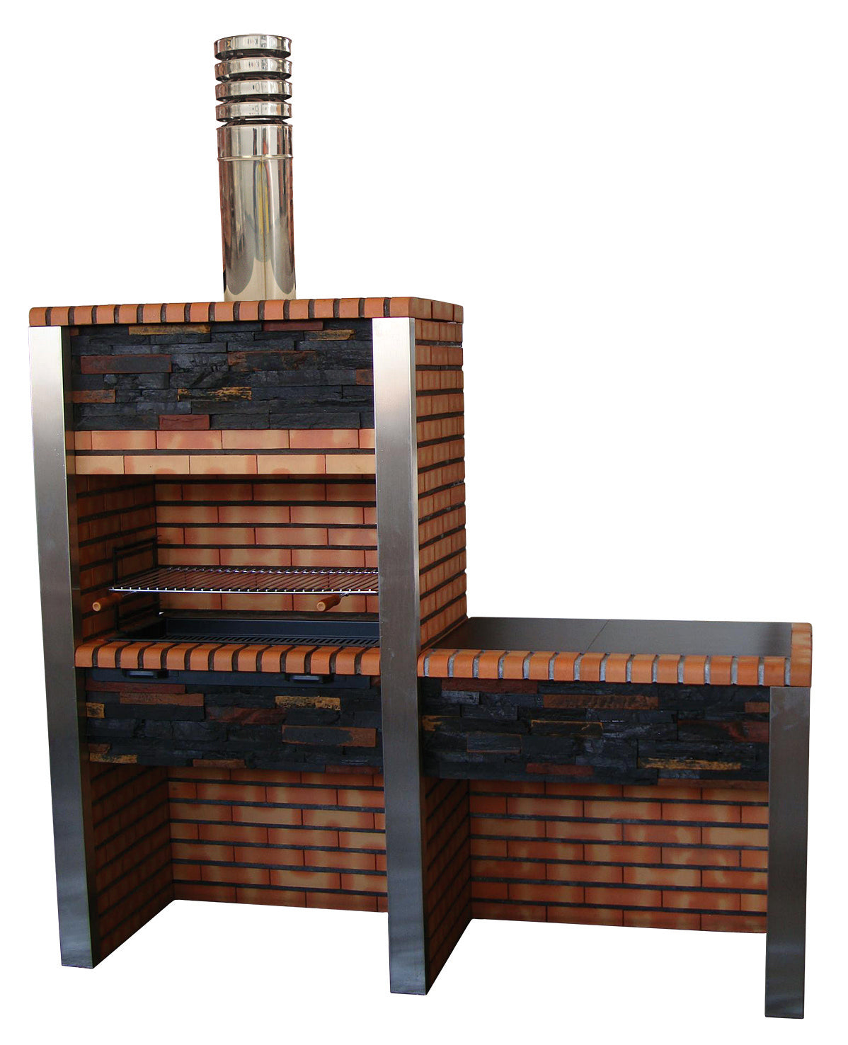 Inoxa 304 – Barbecue luxe en pierre reconstituée avec plan de travail – grill 80×38