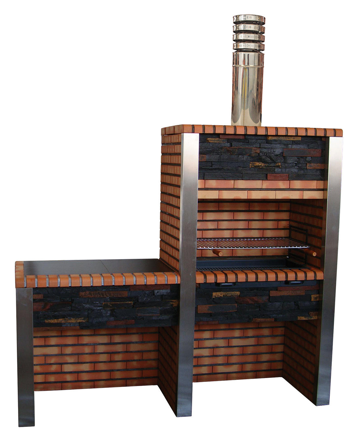 Inoxa 304 – Barbecue luxe en pierre reconstituée avec plan de travail – grill 80×38