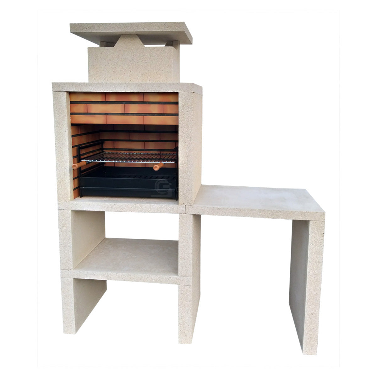 Nexa 607 – Barbecue moderne avec plan de travail réversible, grill 60×40 (briques grises option)