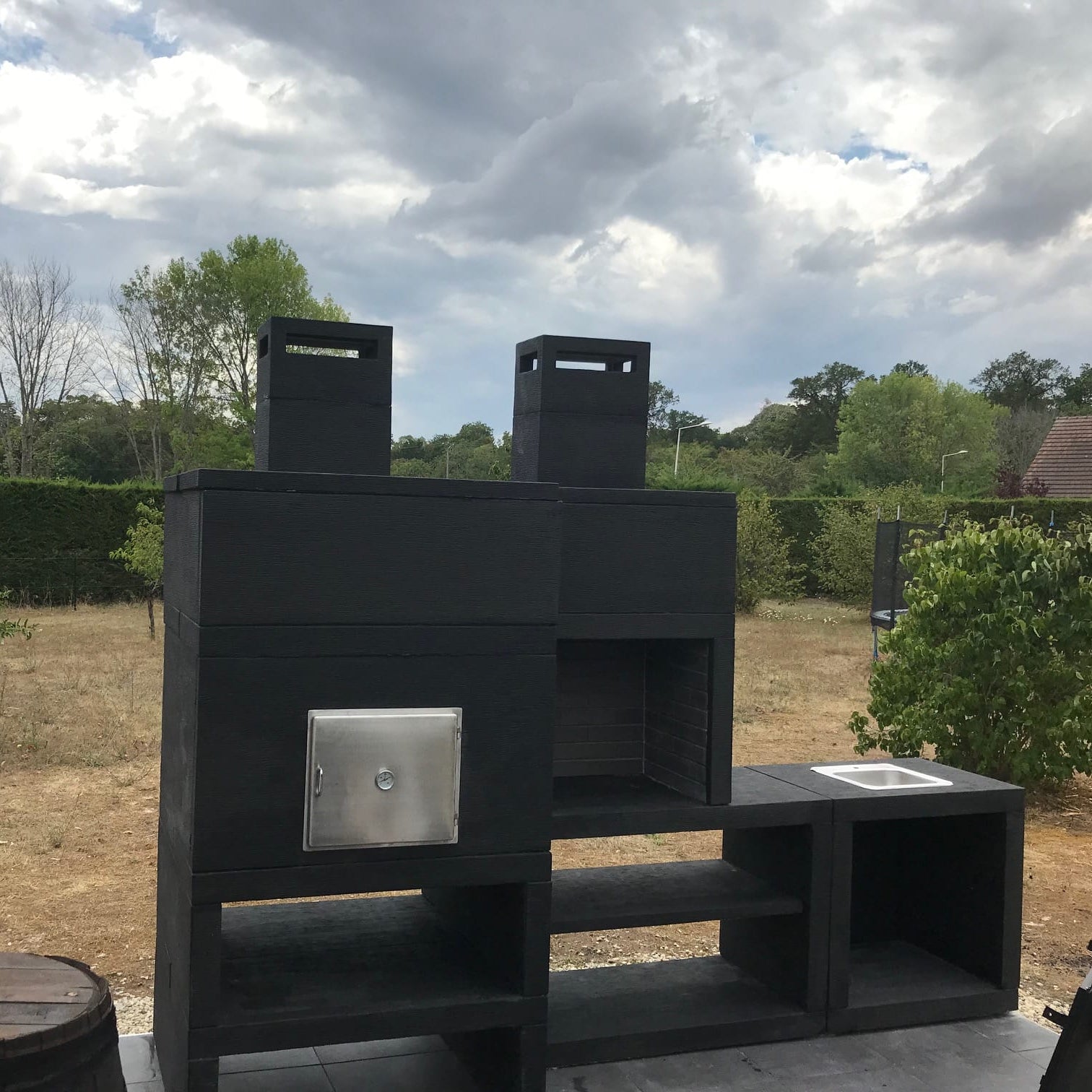 Linea 30F – Cuisine extérieure modulaire avec Four Ø80 cm, Grill 60 cm & module évier (optionnel)
