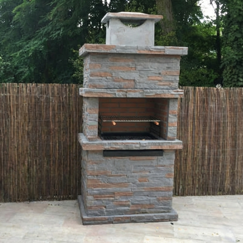 Barbecue en Pierre Reconstituée Rocca 470 – Design Massif & Rusticité Méditerranéenne