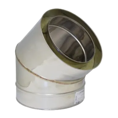 Coude cheminée 45° inox – Ø140 (standard) ou Ø190 (isolé)