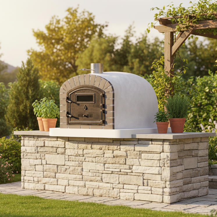 Horno de leña BRACIARO 120 cm – Horno de pizza y asador de ladrillo gris