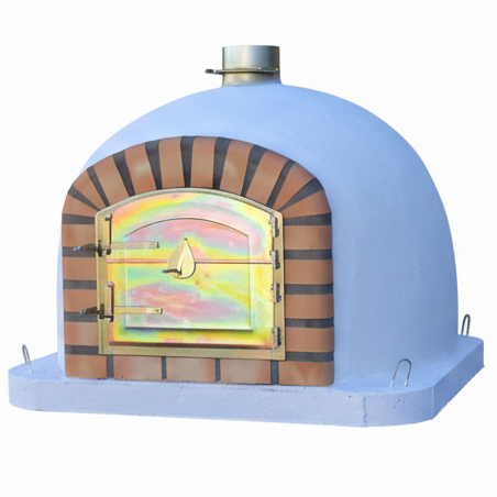 Four à Bois CENTORO 100 cm – Four à Pizza et Rôtisserie à Cheminée Centrale