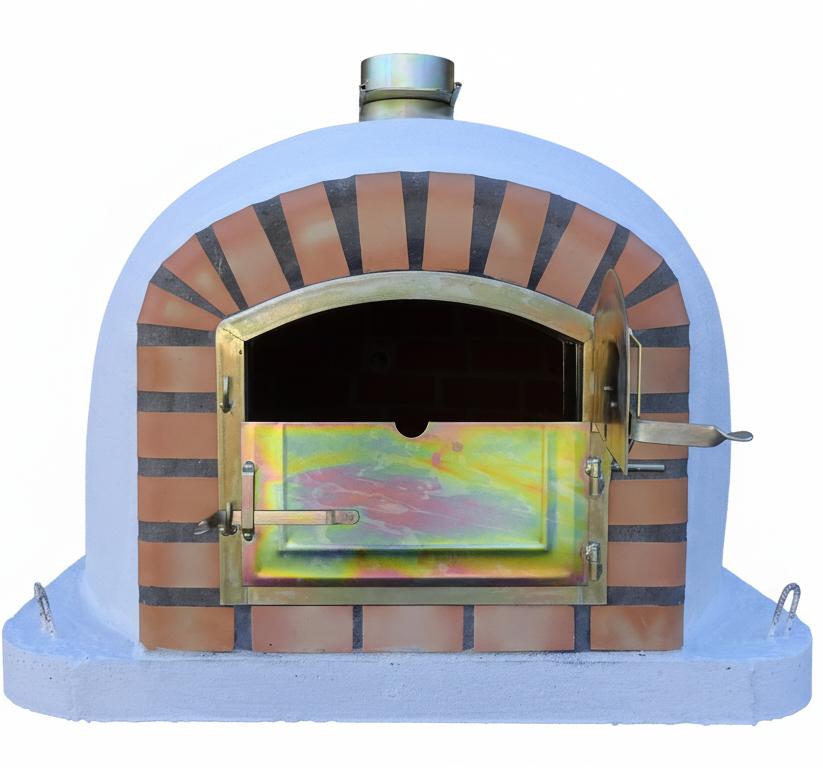 Four à Bois CENTORO 100 cm – Four à Pizza et Rôtisserie à Cheminée Centrale