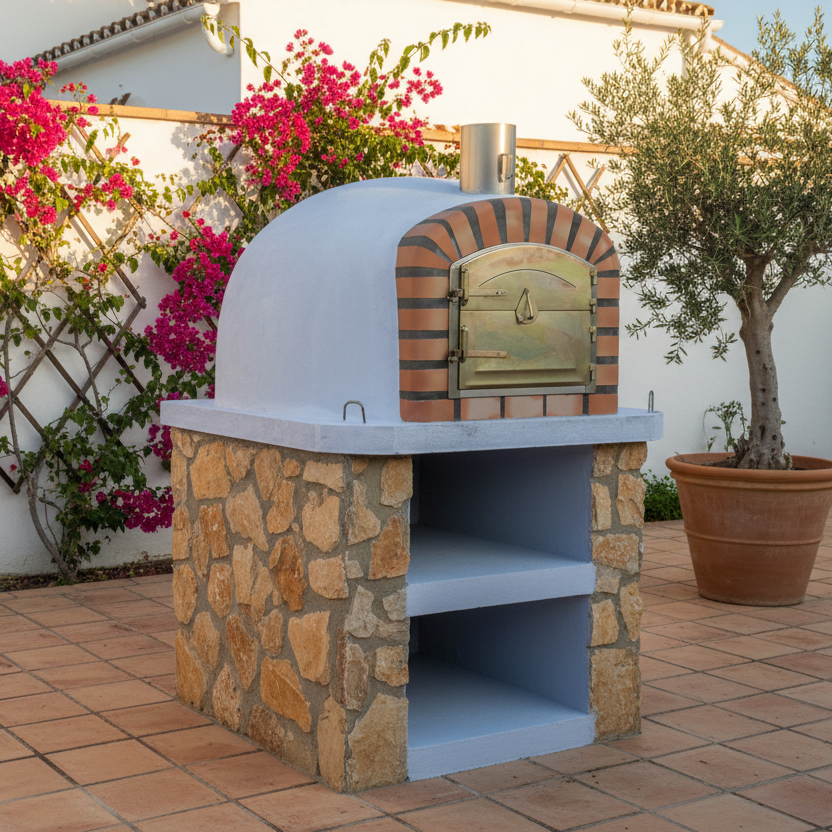 Four à Bois Maestro 120 cm – Four à Pizza & Rôtisserie Haut de Gamme