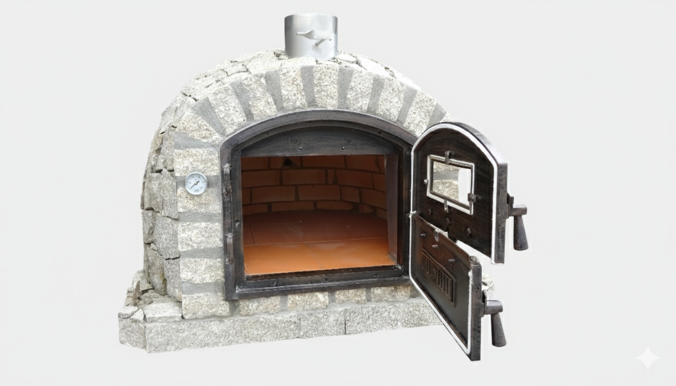 Horno de leña NERO 100 cm – Acabado de Piedra de Granito Natural