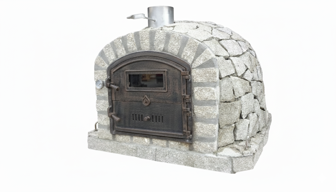 Horno de leña NERO 100 cm – Acabado de Piedra de Granito Natural