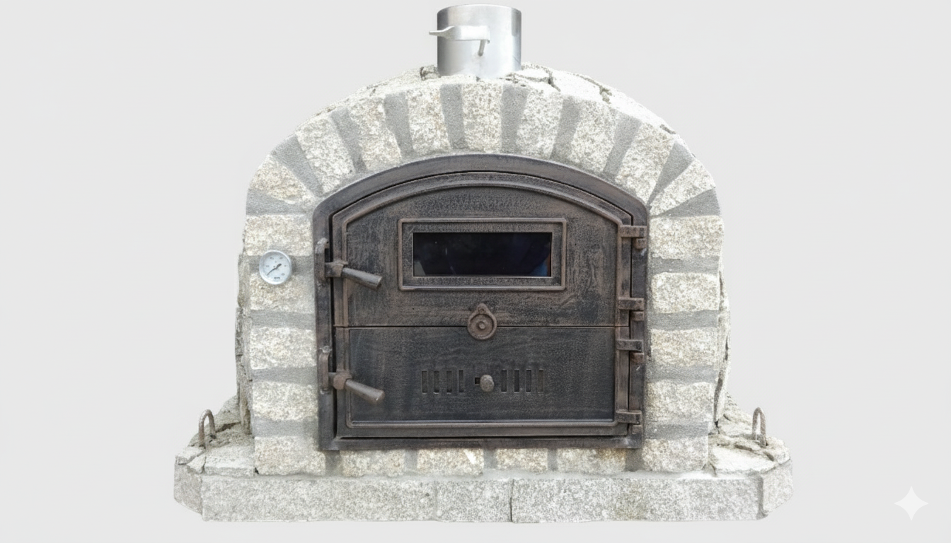 Horno de leña NERO 100 cm – Acabado de Piedra de Granito Natural