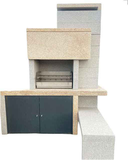 Granito 51 – Cocina exterior de granito moderna con parrilla de 70 cm y almacenamiento cerrado