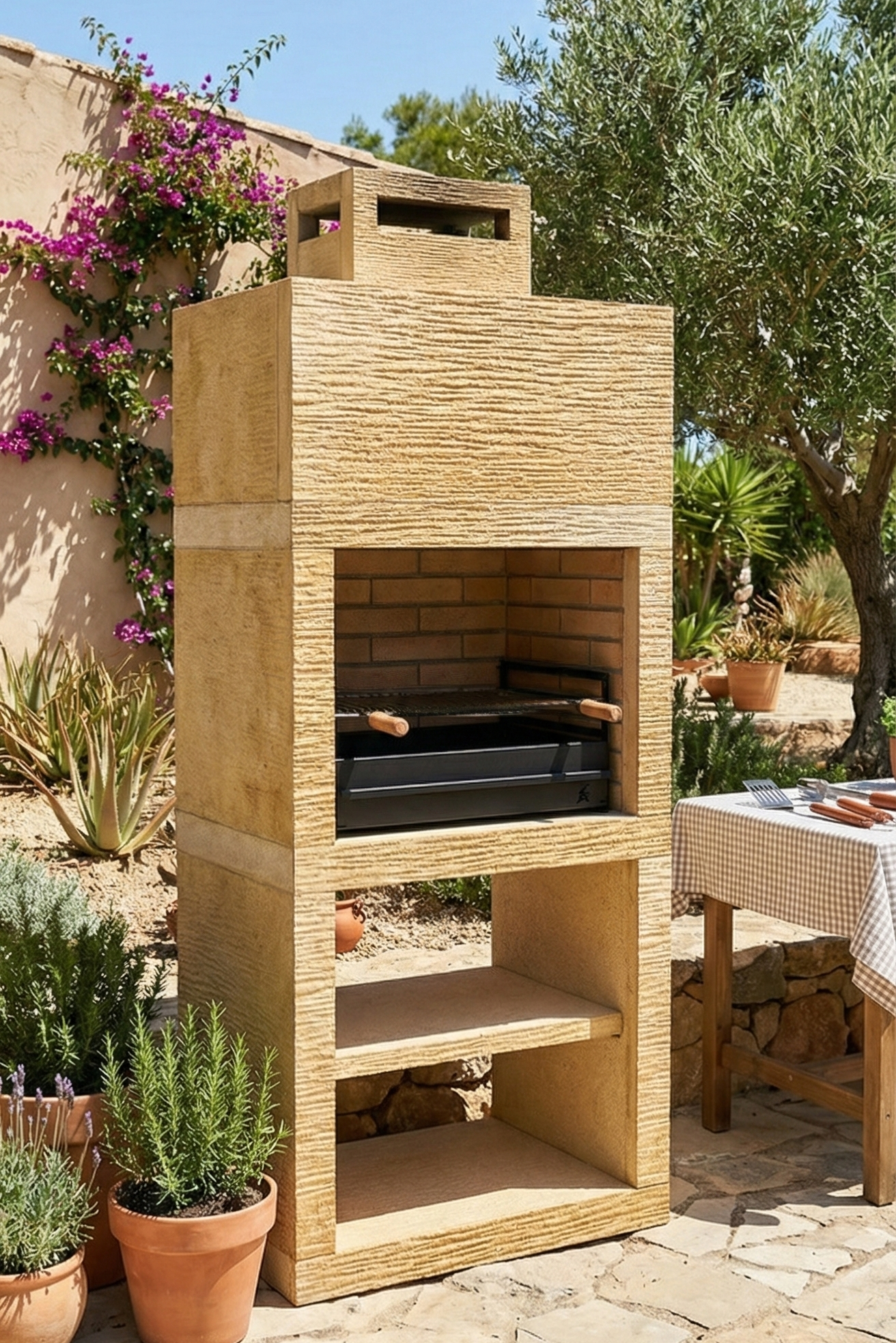Linea 10 – Barbecue moderne design (4 coloris) avec grilloir acier 60 cm inclus