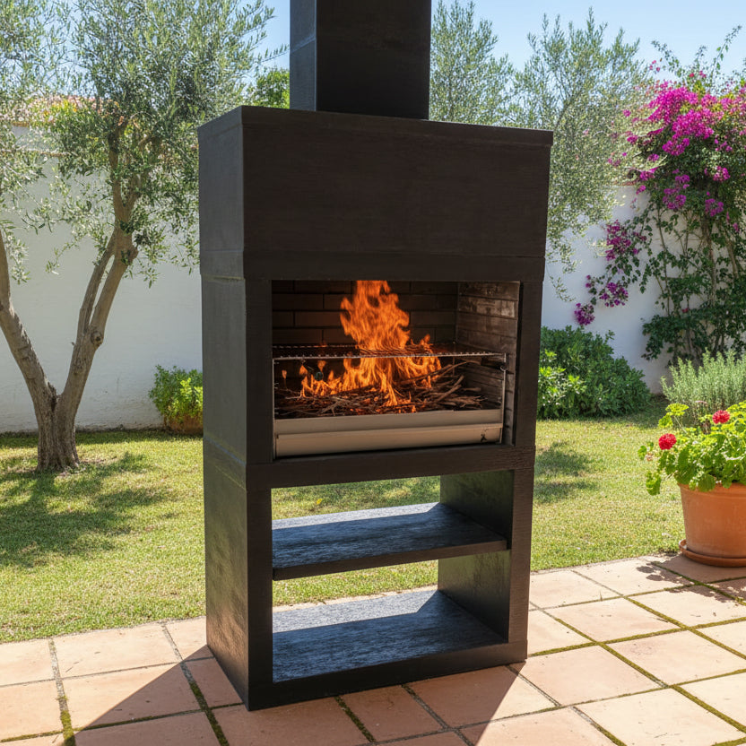 Linea 25 – Barbecue moderne design (4 coloris) avec grilloir acier 80 cm inclus
