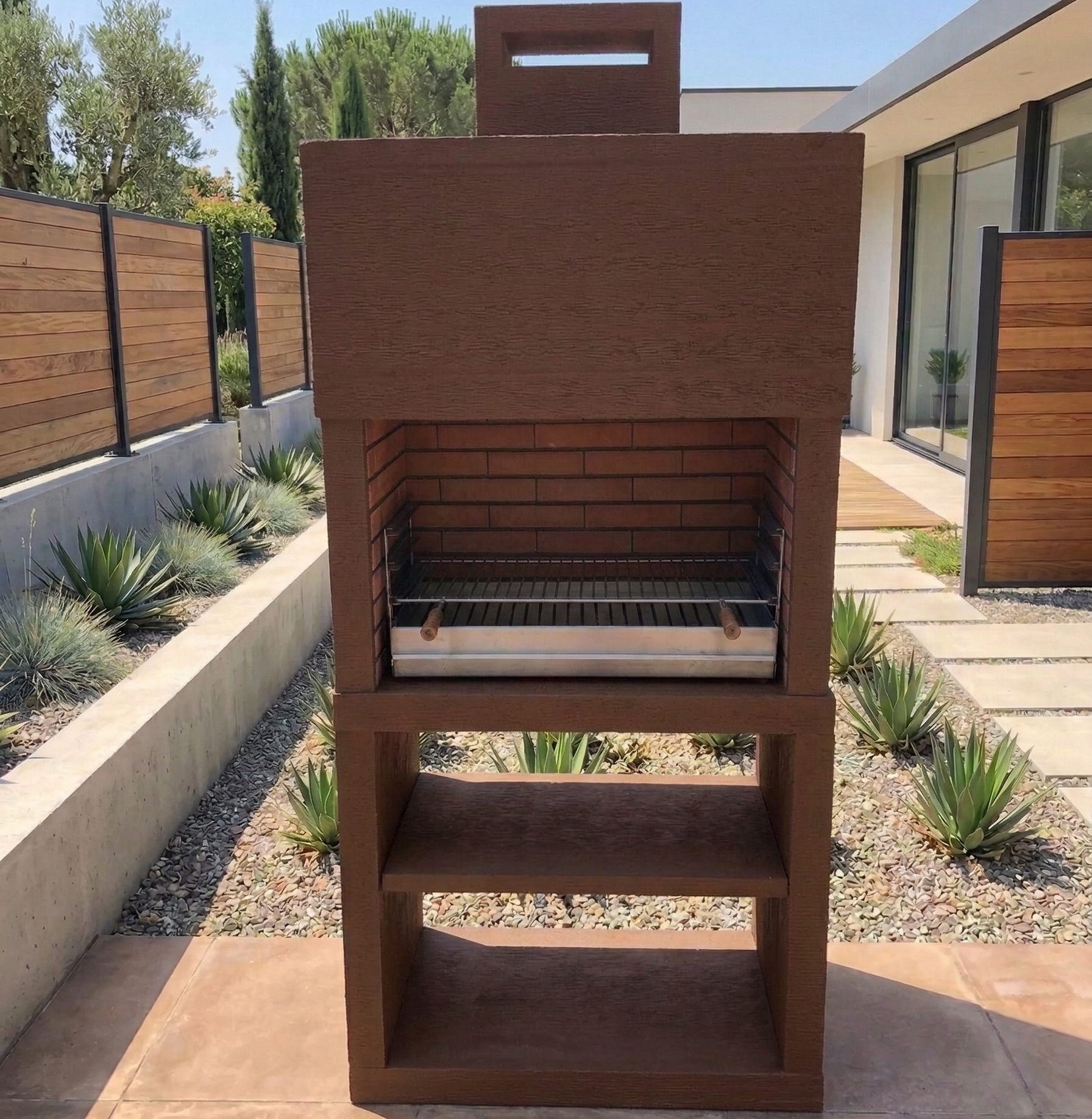 Linea 25 – Barbecue moderne design (4 coloris) avec grilloir acier 80 cm inclus