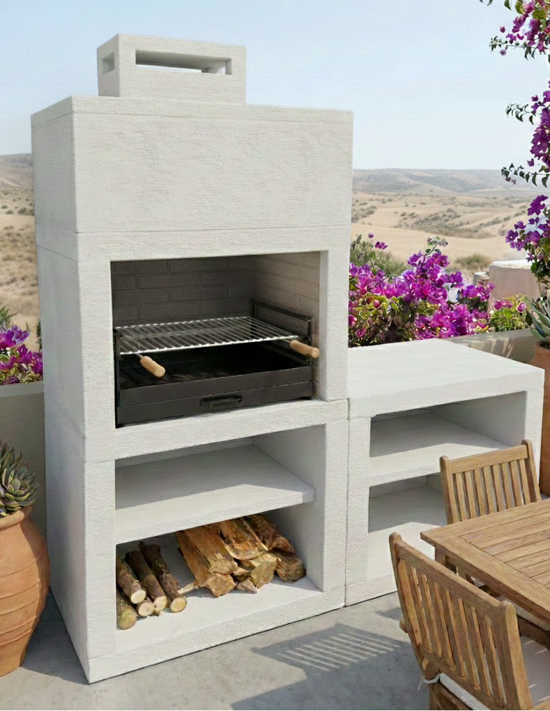 Linea 40 – Cuisine extérieure moderne 160 cm avec module (évier optionnel) – grilloir 60 cm