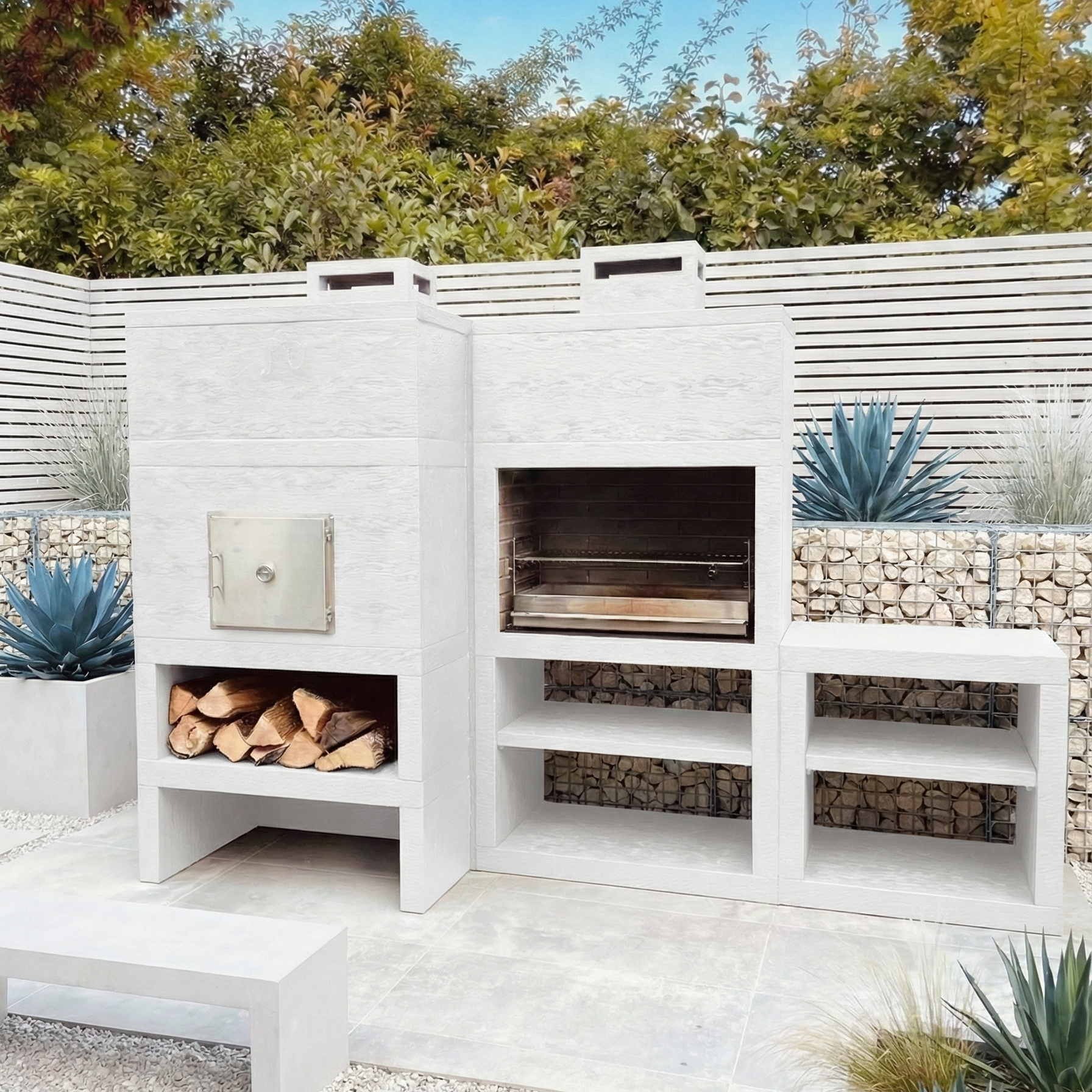 Linea 41F – Cuisine extérieure modulaire avec Four Ø80 cm & Évier optionnel (80 cm)