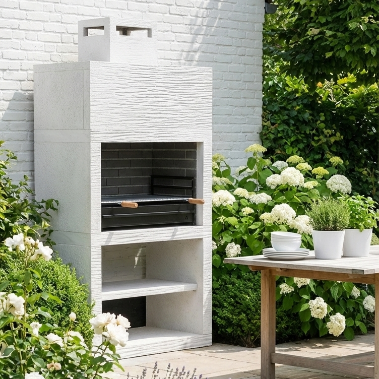 Linea 25 – Barbecue moderne design (4 coloris) avec grilloir acier 80 cm inclus