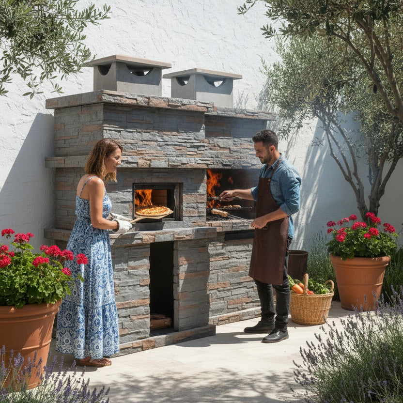 Rocca Four 473 – Barbecue en Pierre avec Four à Bois Intégré