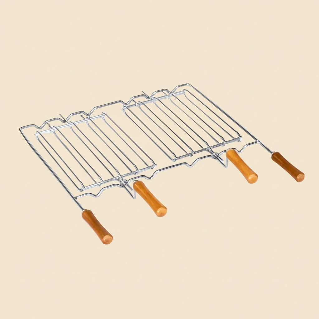 Grille Double Linea – Poisson & Grillades – Acier ou Inox – 2 Mini-Grilles Incluses (58x38 / 78x38)