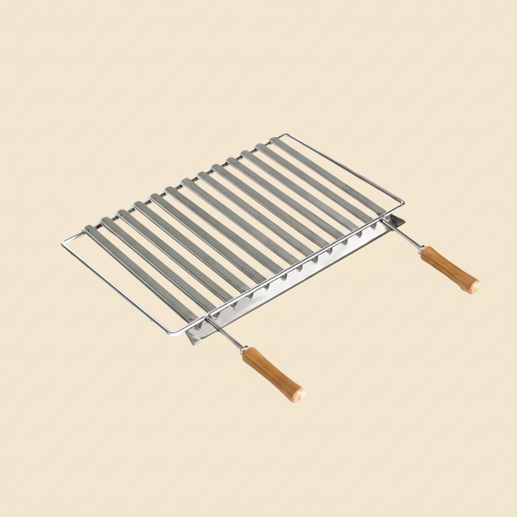 Grille Argentine LINEA (58×38 ou 78×38 cm) – Inox – Bac récupérateur