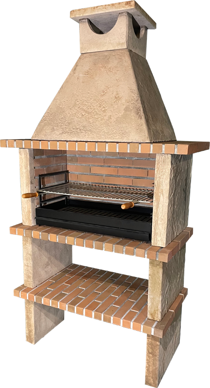 Terra 25 – Barbecue en pierre reconstituée avec grilloir 80 cm (inox en option)