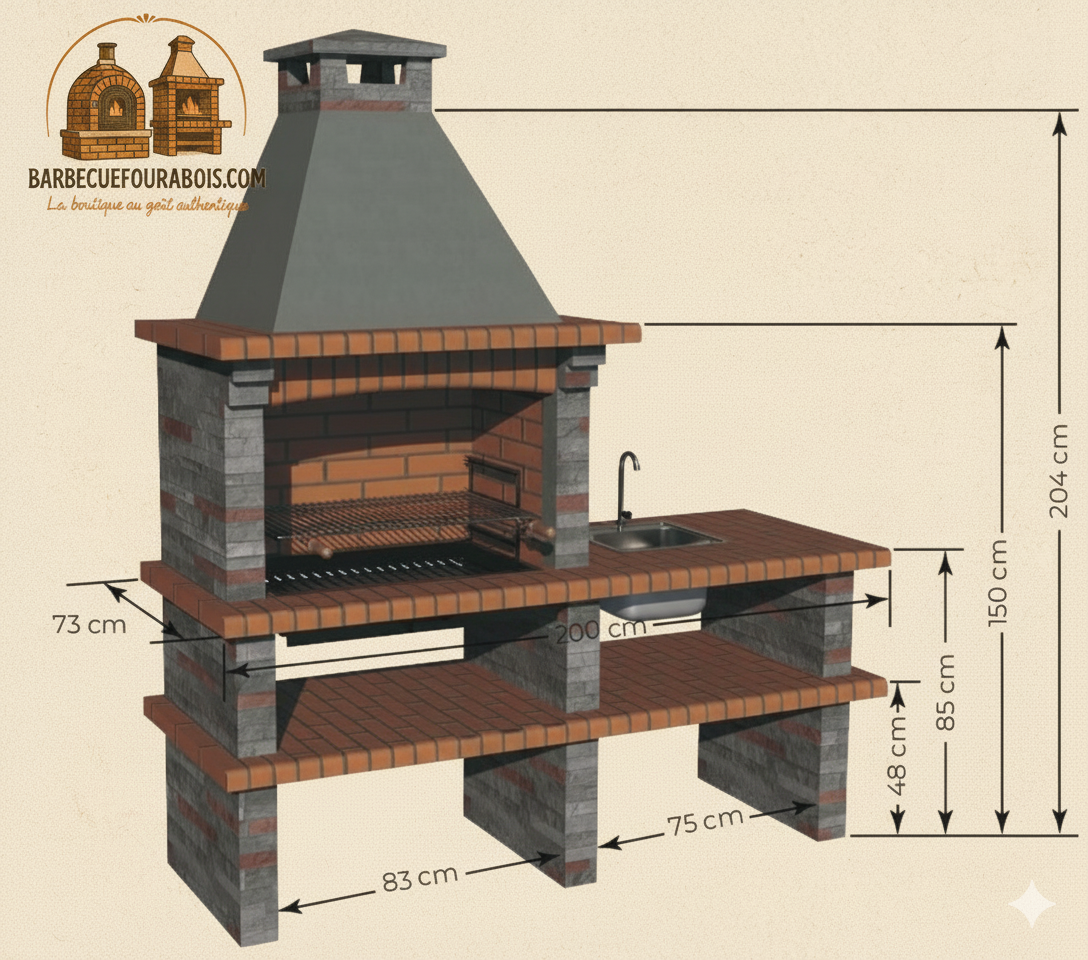 Barbecue en Pierre Rivieira XL 422 – Avec Module & Évier Inox