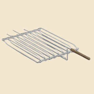 Grille Double BBQ Manches Bois – Poisson & Grillades – Acier ou Inox (Brava/Rivieira/Rocca/Urban)