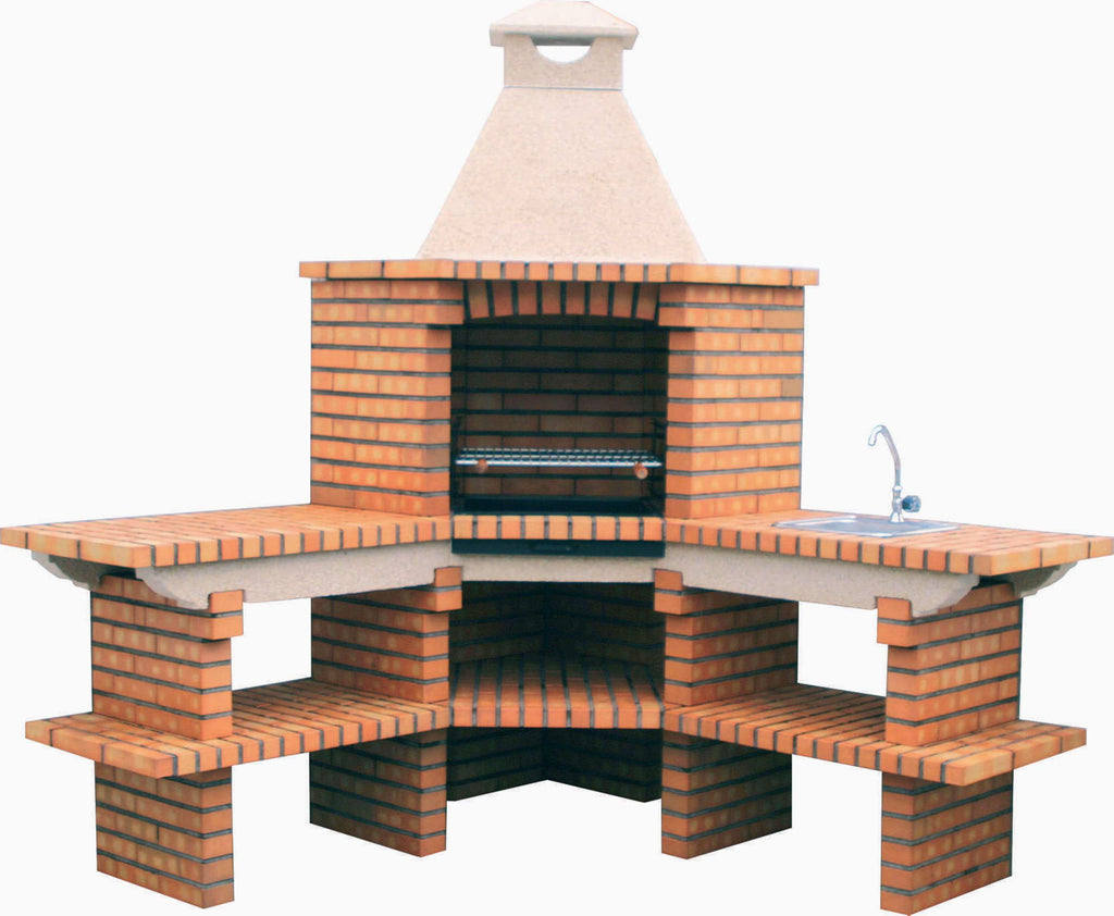 Barbecue d’Angle TerraCotto 152 – Grand Foyer & Évier Inox