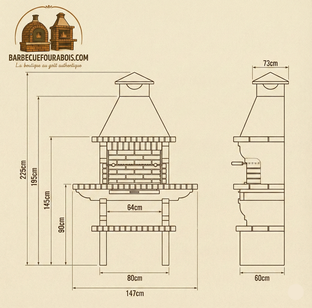 Barbecue en Brique TerraCotto 106 – Rustique et Savoir Faire