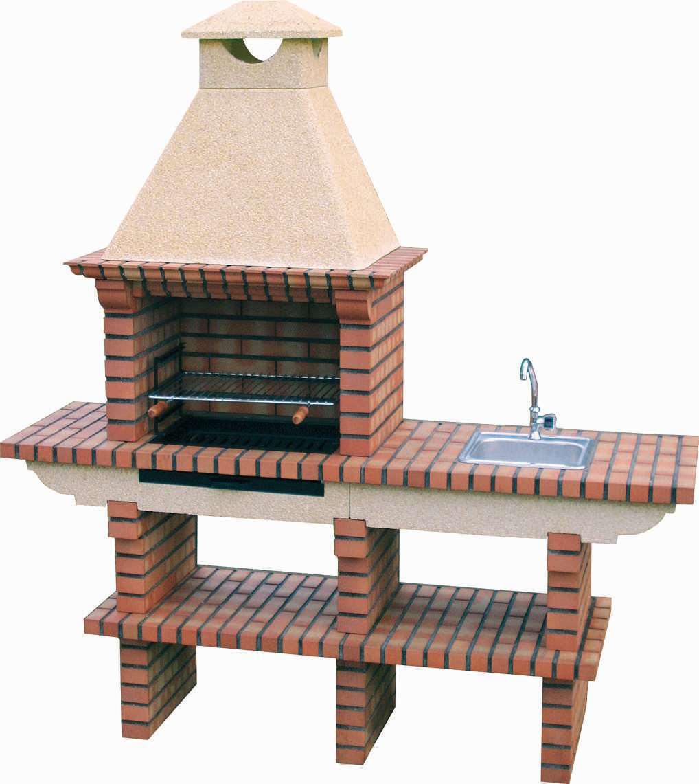 Barbecue en Brique TerraCotto 122 – Avec Évier Inox & Tablette en Briques