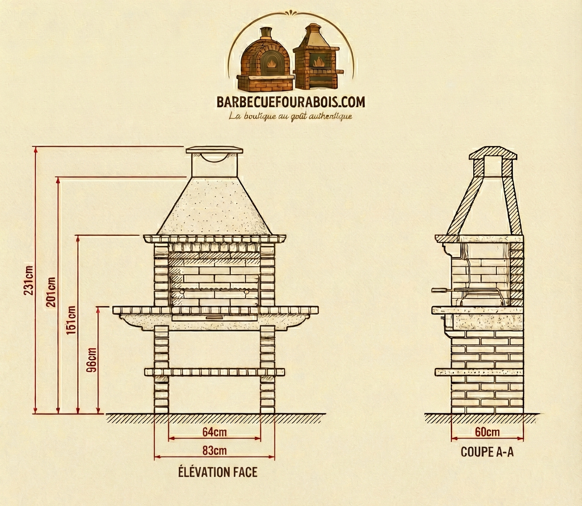 Barbacoa de Ladrillo TerraCotto 108 – Modelo Tradicional Premium