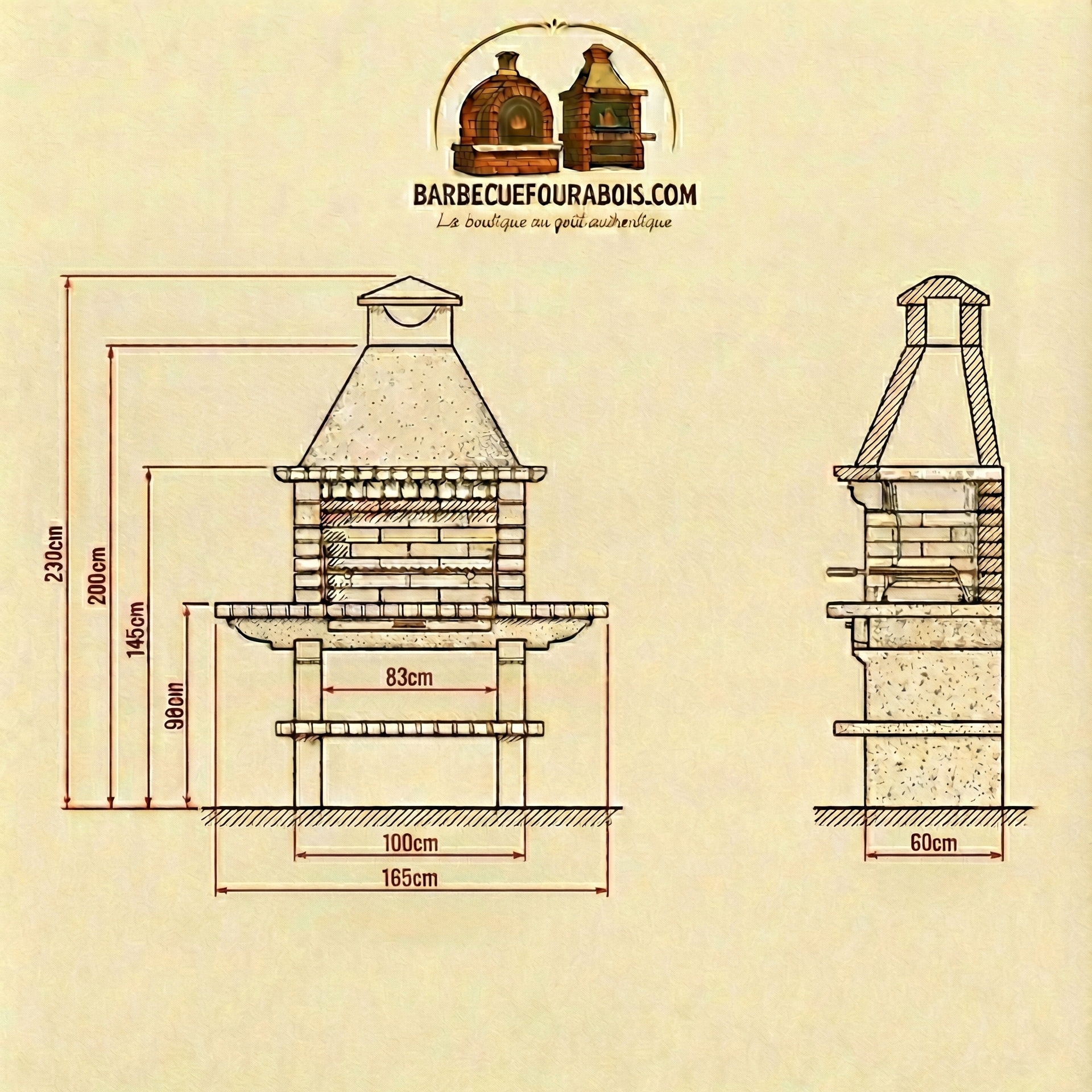 Barbecue en Pierre & Briques TerraCotto 114 – Grand Modèle Traditionnel