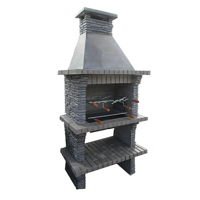 Barbacoa RIVIERA 402 – Piedra reconstituida, chimenea, leña/carbón