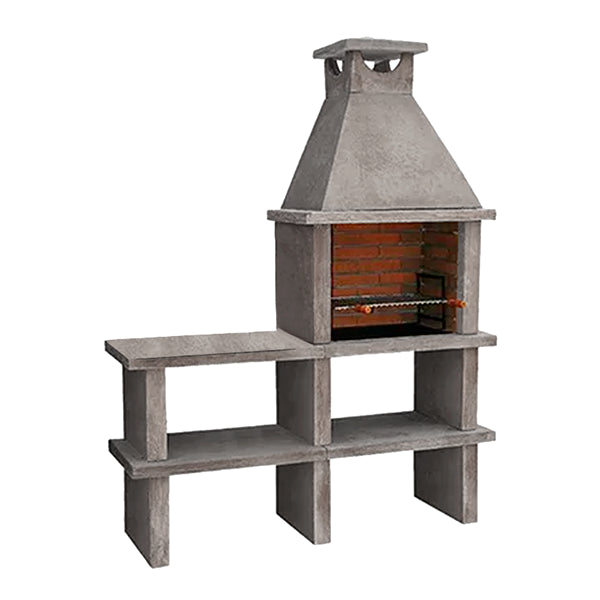 Terra 40 – Barbecue en pierre reconstituée avec grilloir 60 cm et plan de travail (inox en option)