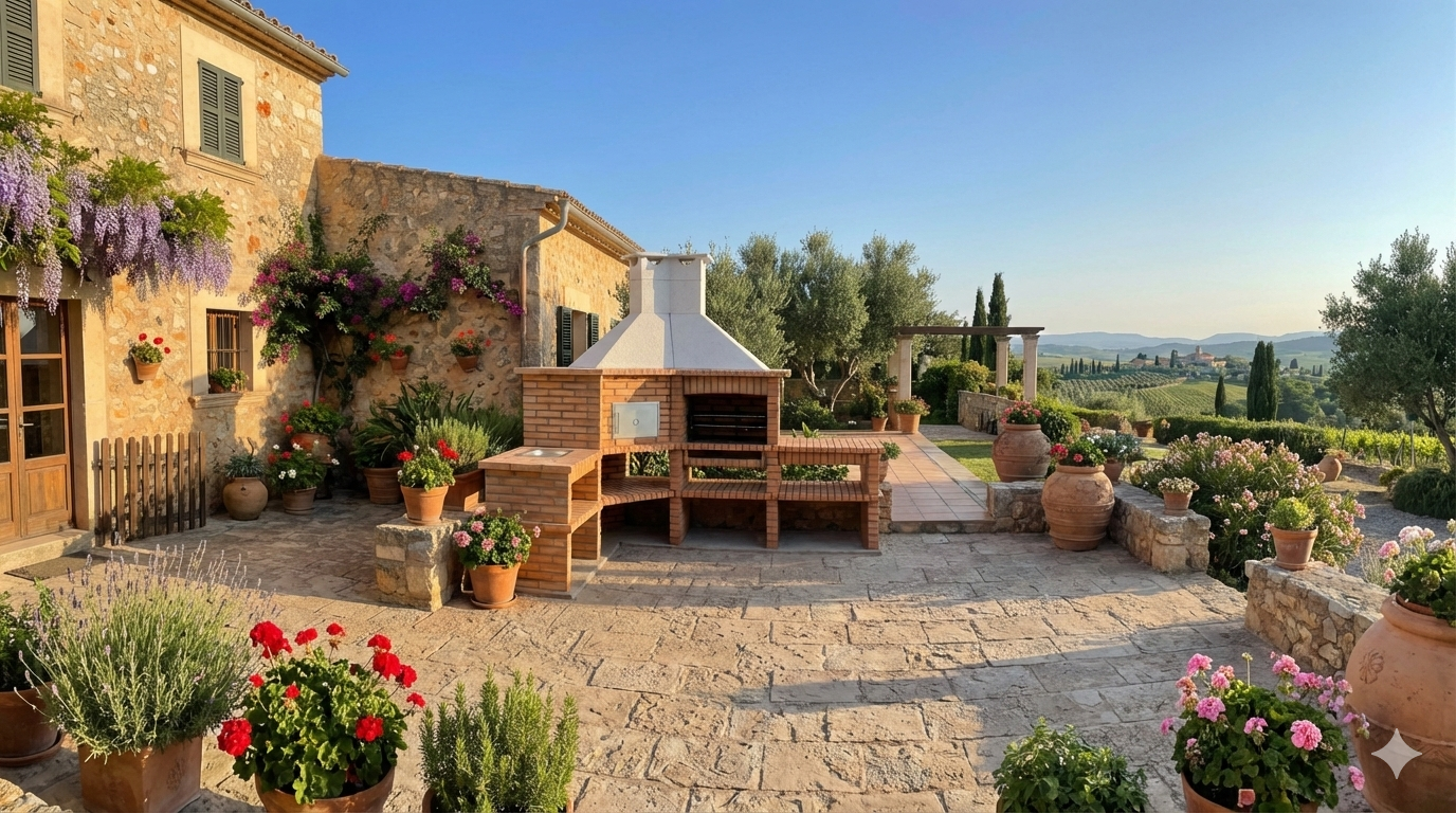 Brava 131 – Barbecue d’angle en brique avec Four & Évier