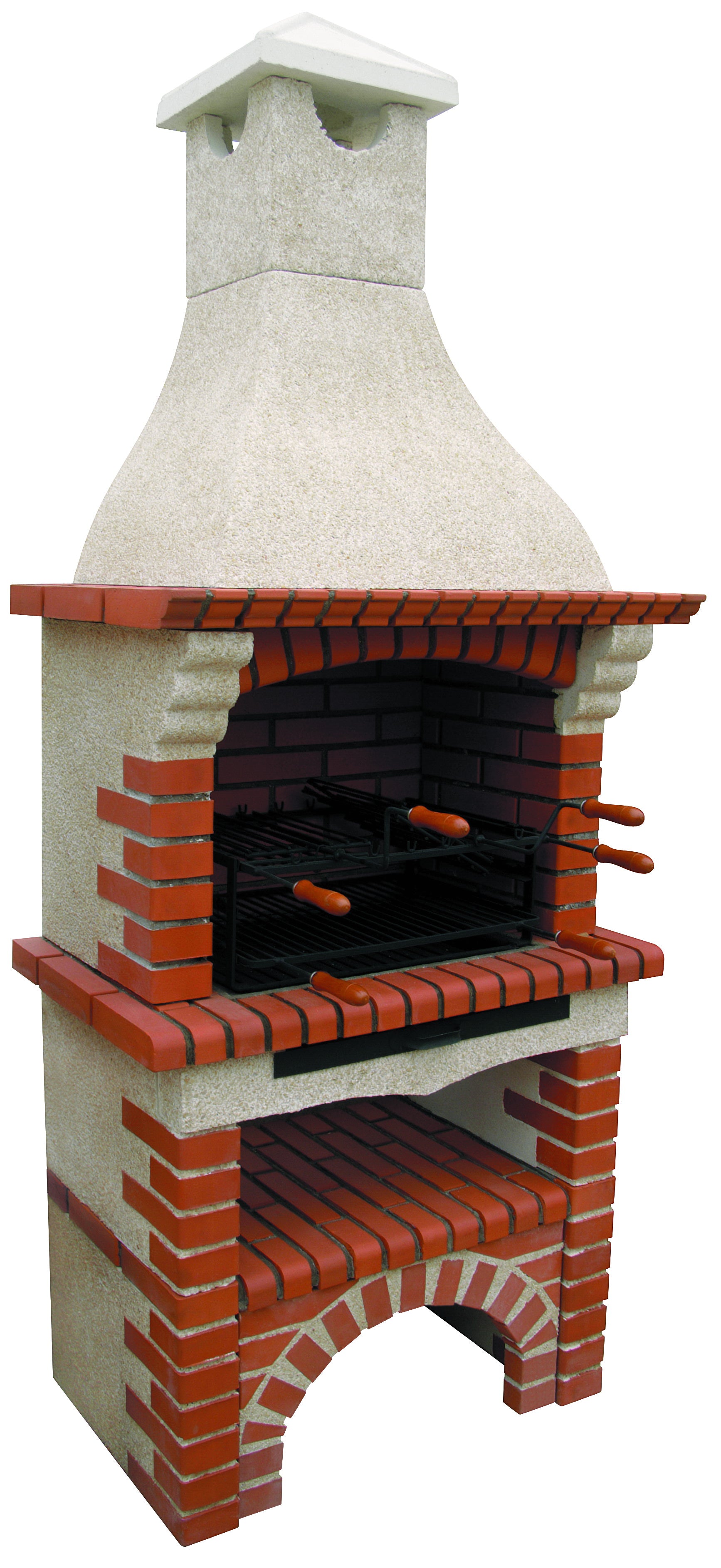 Calabria 105 – Barbecue traditionnel brique & pierre reconstituée – grilloir 60 cm