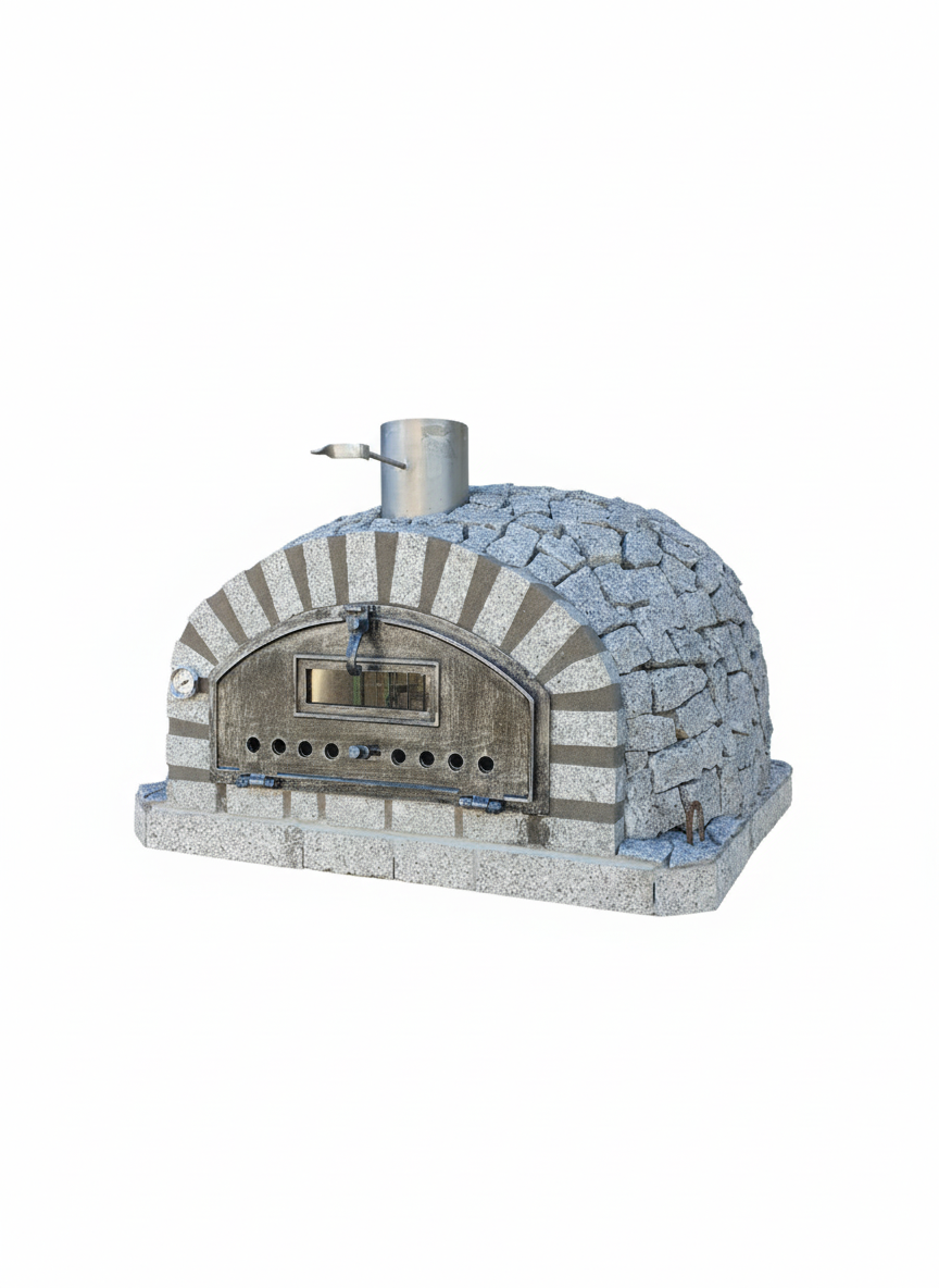 Four à Bois ETNA 100 cm – Finition Pierre de Granit Naturelle