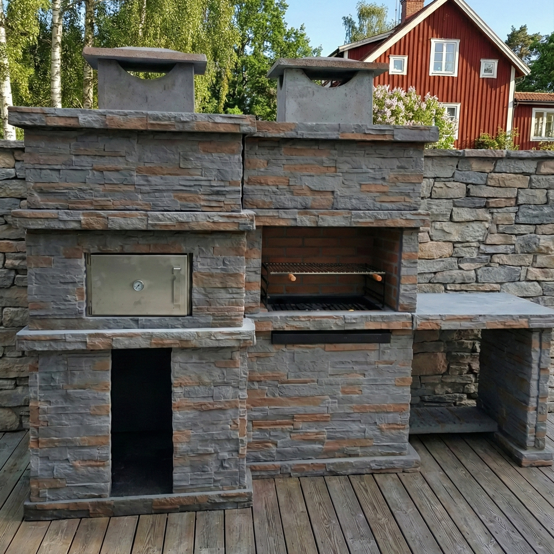 🔥 Rocca Four 474 – Barbecue en Pierre avec Four & Évier Inox