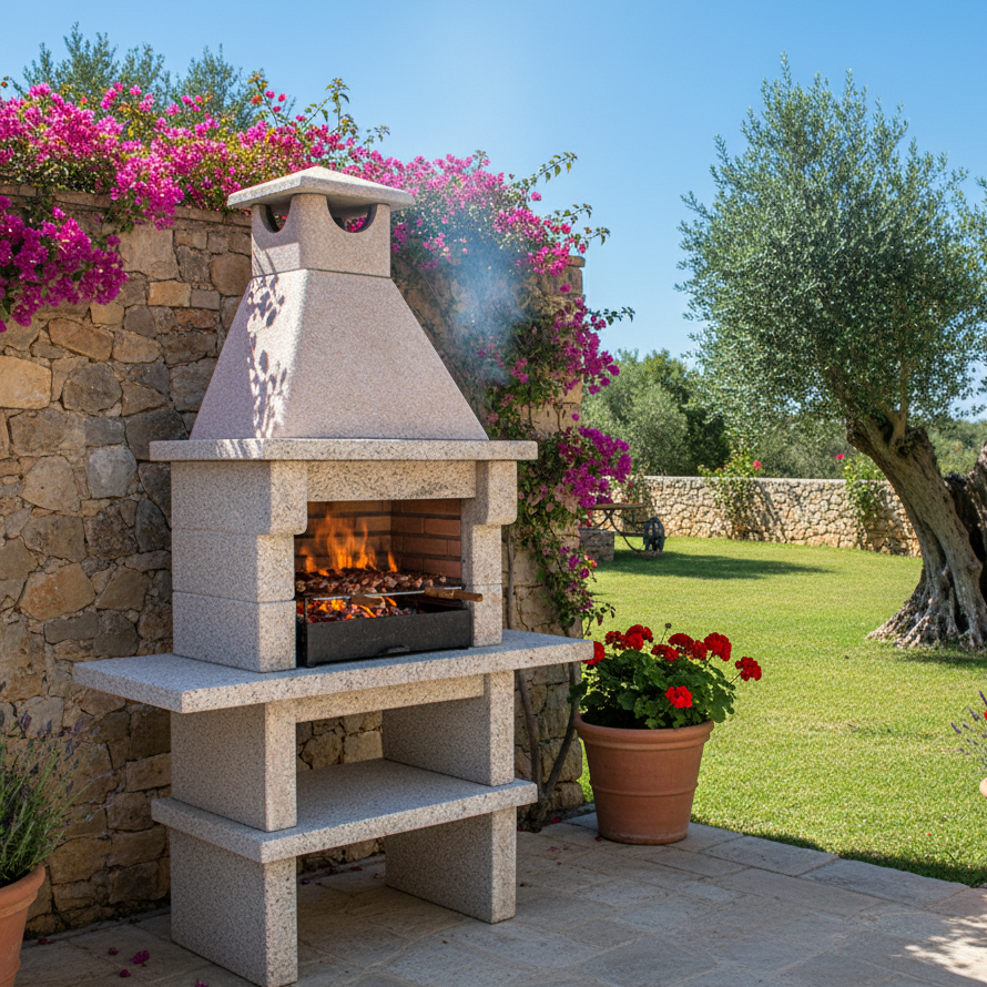 Pietra 051 – Barbecue en granit 60 cm avec foyer réfractaire